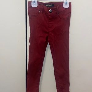 Burgundy straight leg jeans 👖